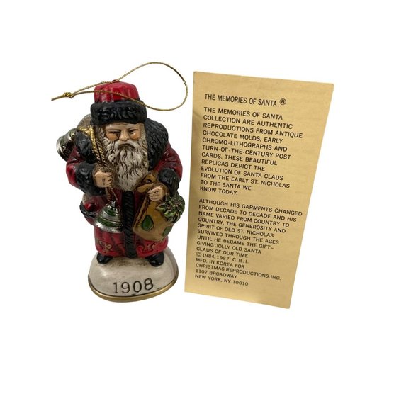 Vintage Christmas Reproductions Memories Of Santa Ornament 1908 Preowned In Box - Picture 2 of 9